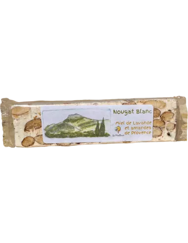 Nougat blanc artisanal au miel de lavande et amandes de Provence