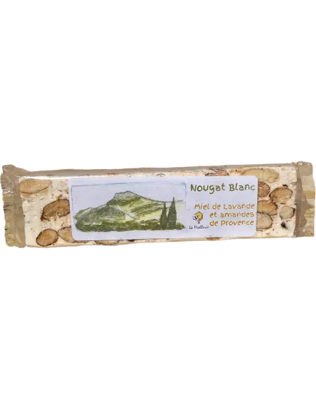 Nougat Blanc de Provence artisanal - Barre de 100g
