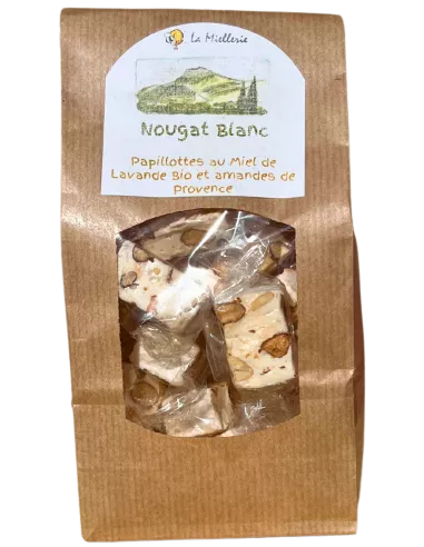 Nougat blanc artisanal au miel de lavande et amandes de Provence