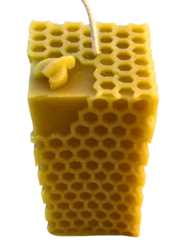 Bougie artisanale cire d'abeille alveole rectangle