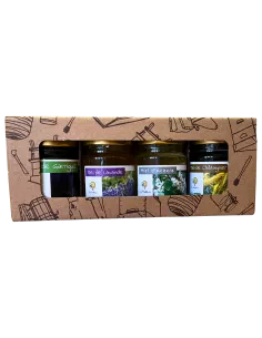 Coffret cadeau 4 miels bio